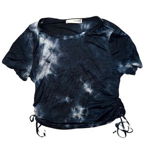 Forever Rose Couture tie dye crewneck t shirt adjustable tie sides crop top S